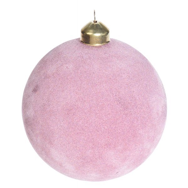 Χριστουγεννιάτικη Γυάλινη Μπάλα Velvet Ροζ (8cm)